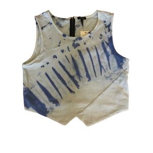 Kiind Of Blue Acid Tye Dye Parlor Sleeveless Zip Top Sz XL